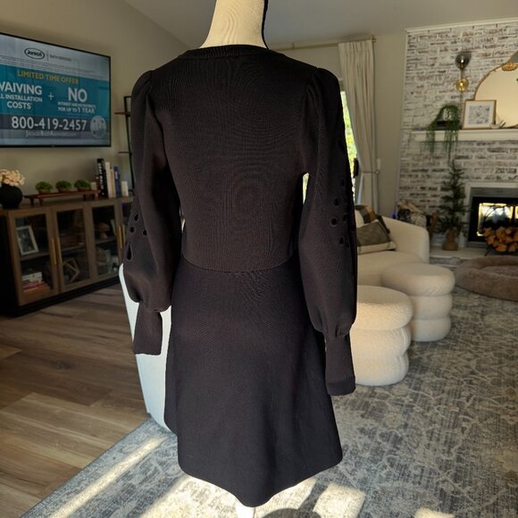 *NWOT* Express Eyelet Lace Fit and Flare Sweater Dress - Picture 4 of 7